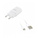 CARICATORE DA RETE DUAL CON CAVO LIGHTNING / USB 1METRO COLORE BIANCO MOOOV