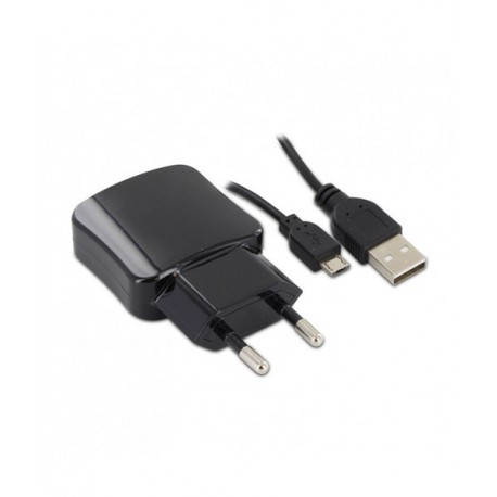 CARICATORE DA RETE DUAL CON CAVO MICRO USB / USB 1METRO COLORE NERO MOOOV