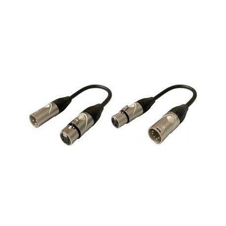 2 CAVI RACCORDO XLR3 FEMMINA-XLR5 MASCHI