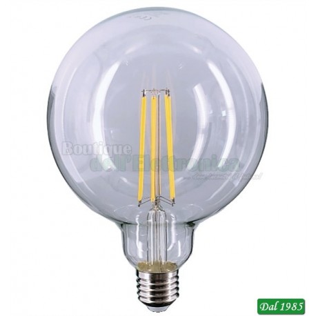 LAMPADINA LED FILAMENT GLOBO G125 E27 10W LUCE CALDA 3000K